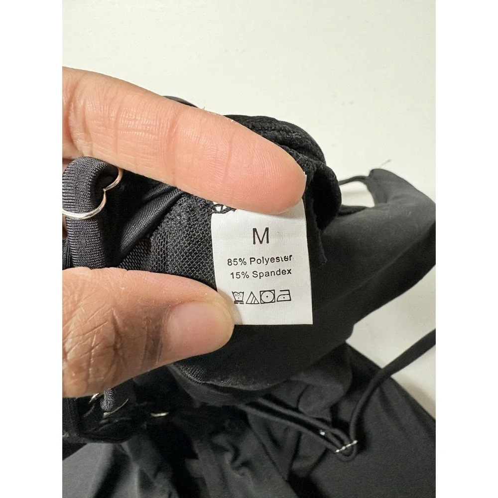 NWOT Womens One Piece Black Swimsuit. sheer Detailing‎ Medium